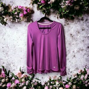 Marika Purple Athletic Top w/Thumb Holes & Flip Over Hand Warming Cuffs